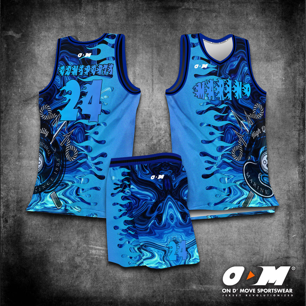 Marine Full SublimatedBasketball Jersey