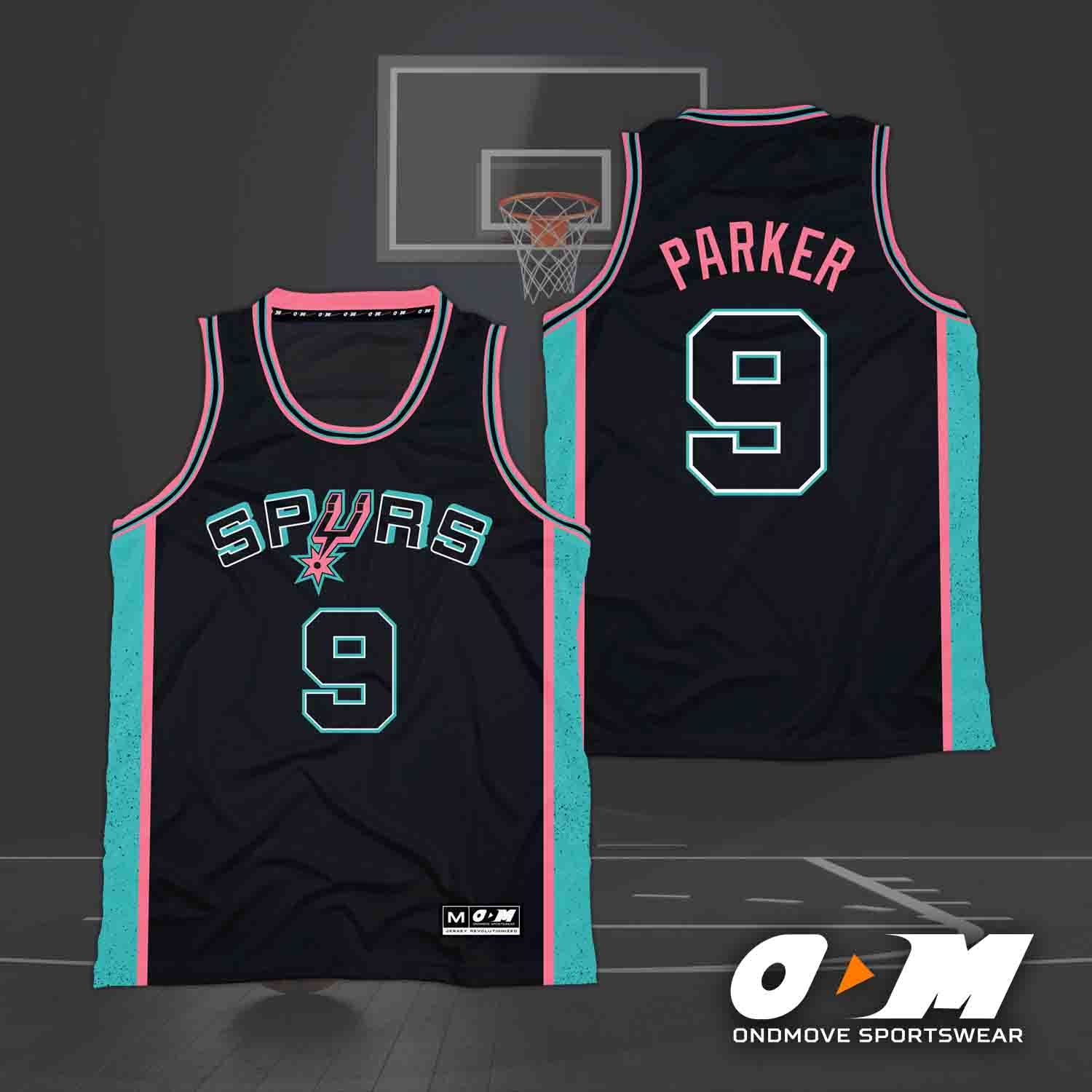 Tony Parker #9 Spurs Retro Fiesta Jersey – On D' Move Sportswear